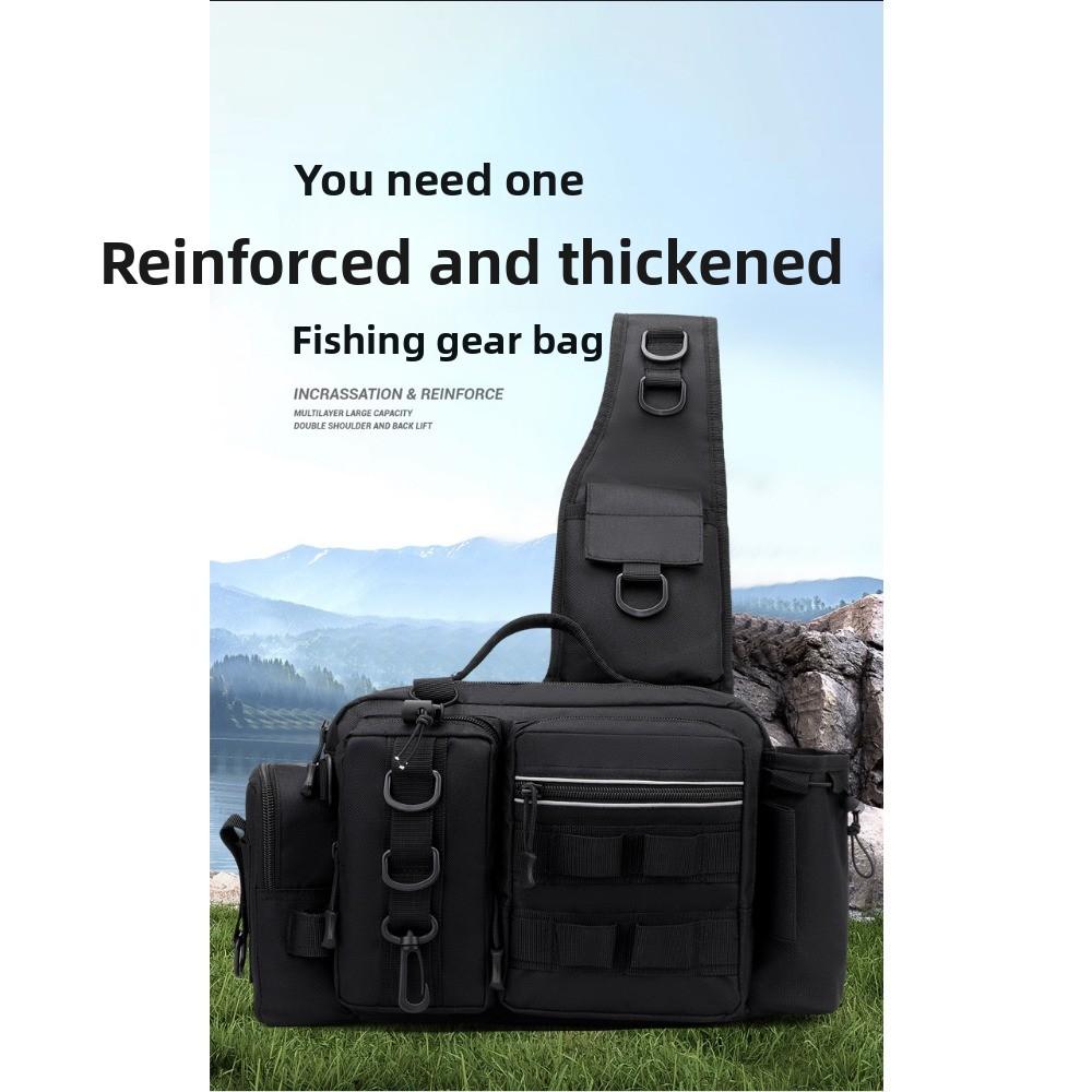 Luya Tasche, Bauchtasche, Schulterrucksack, Umhängetasche, Angelrutentasche, Köderbox, Angeltasche, Camouflage Angeltasche mit großem Fassungsvermögen.