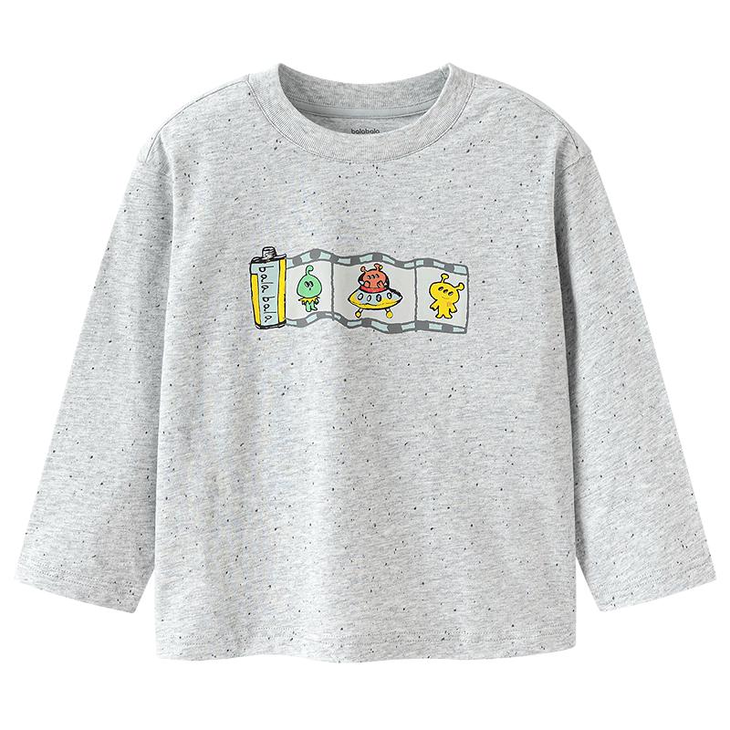 Balabala Boys Autumn 2026 Pure Cotton Printed Long-Sleeve T-Shirt 80