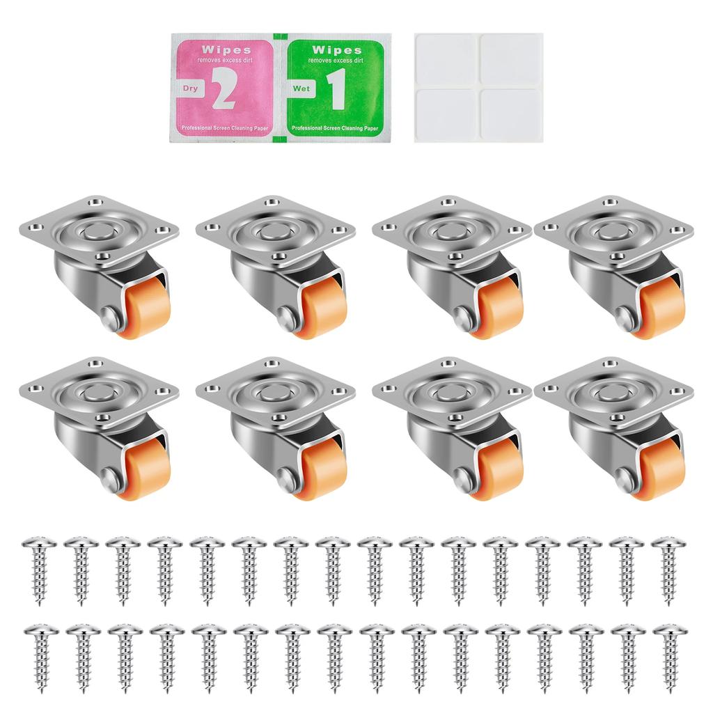 8/16PCS Mini Caster Wheel Heavy Duty Furniture Swivel Caster Wheel Self-Adhesive Furniture Rolling Wheel for Table Chair Sofa
