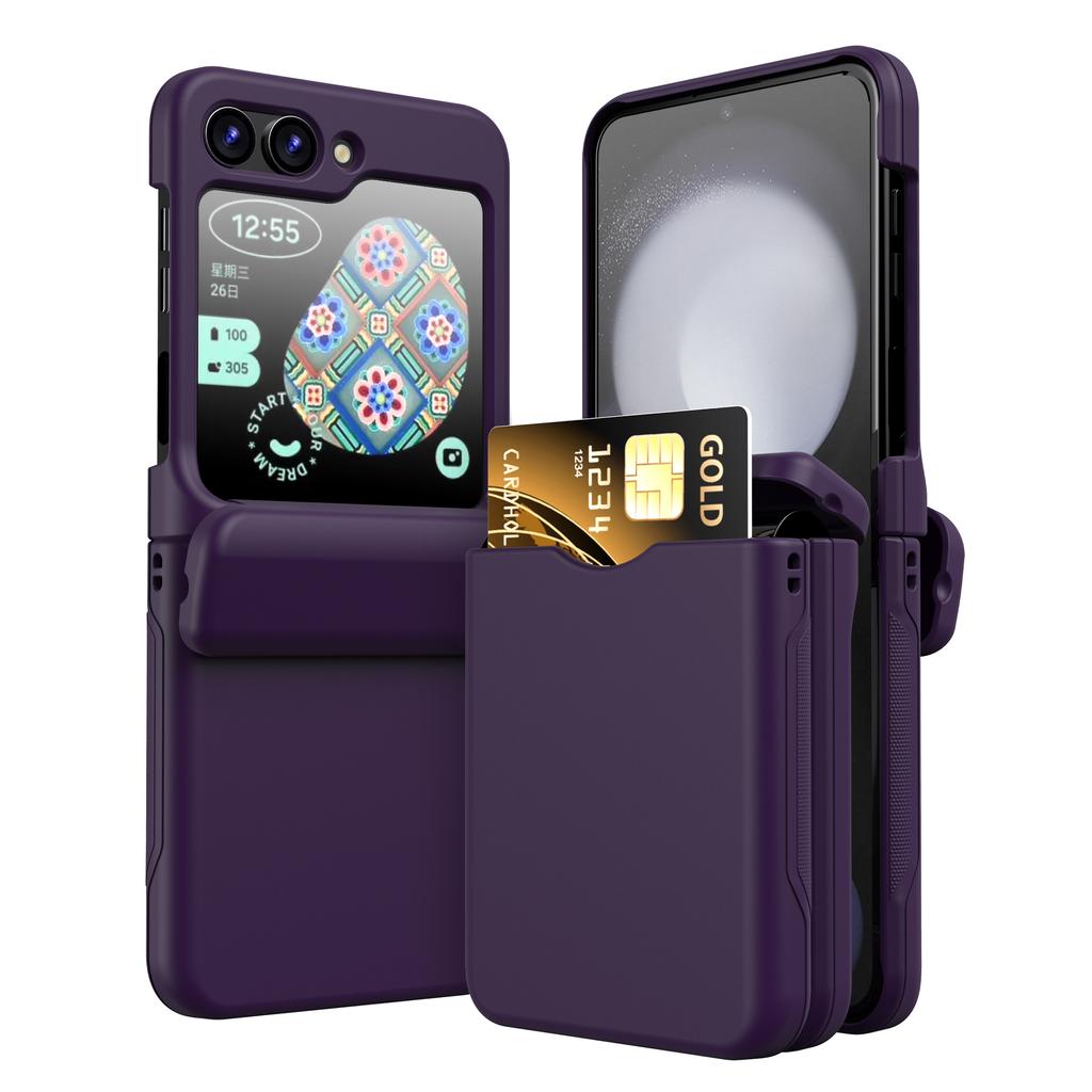 Flip Cover Card Insertion Phone Case For Samsung Galaxy Z Flip 5 Galaxy Z Flip 3 4 Flip 6 Shockproof Fall Prevention Phone Cover