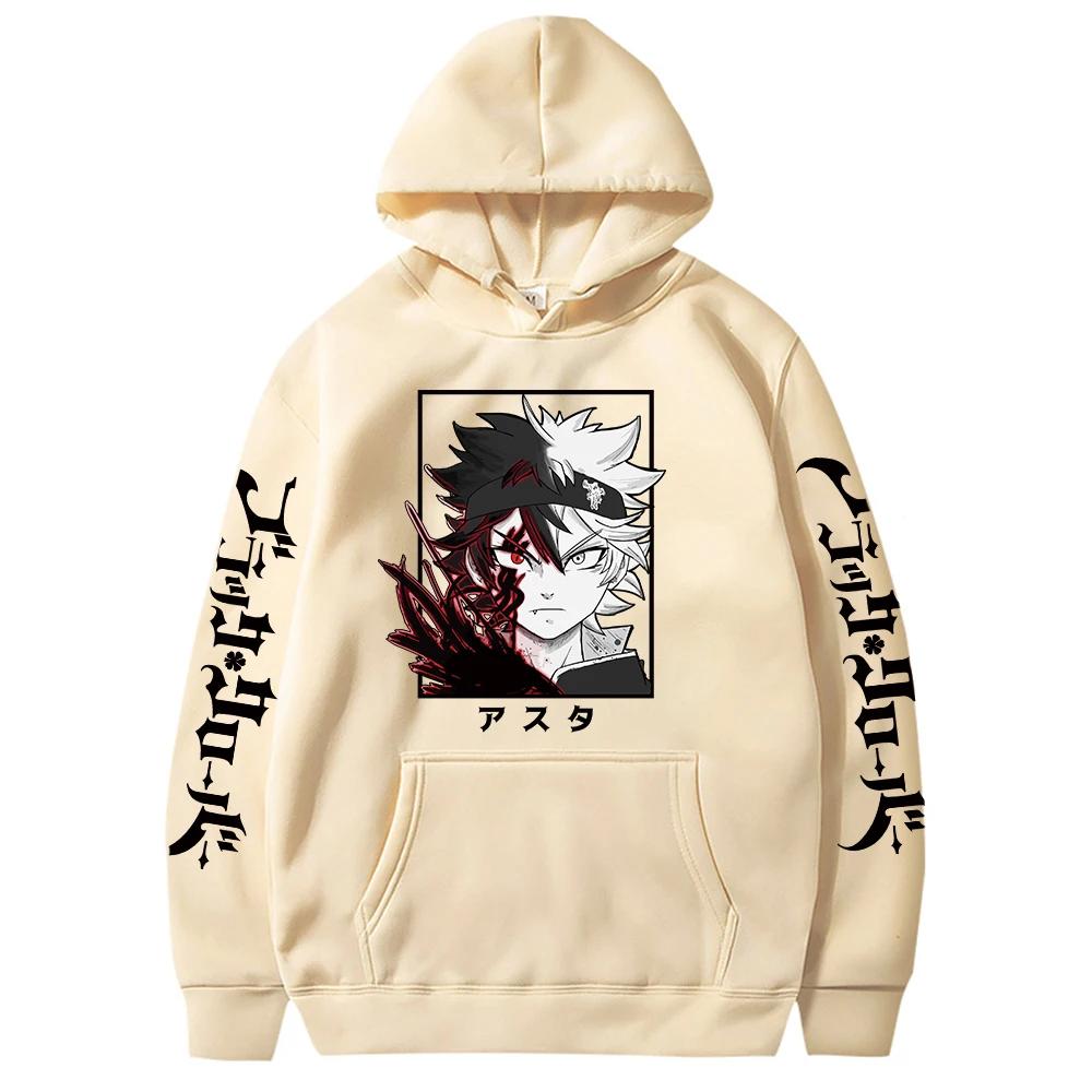 Black Clover Anime Men's Clothes Hoodie Sweatshirts Harajuku Manga Asta Oversized Winter Long Sleeve Streetwear Hoodies Pullover