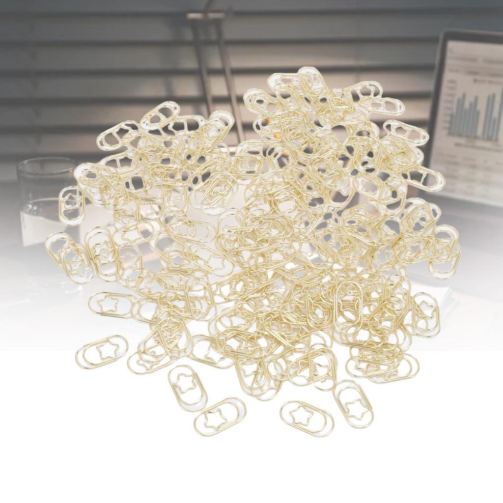 200 Pcs Star Shaped Paper Clips Gold Cute Fun Decorative Metal Bookmark Planner Clips with Transpare