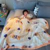Summer Quilt Single Cartoon Child Cartoon Silk Feather Cotton Blanket Soft Lightweight Coverlet Comforter Happy Bear