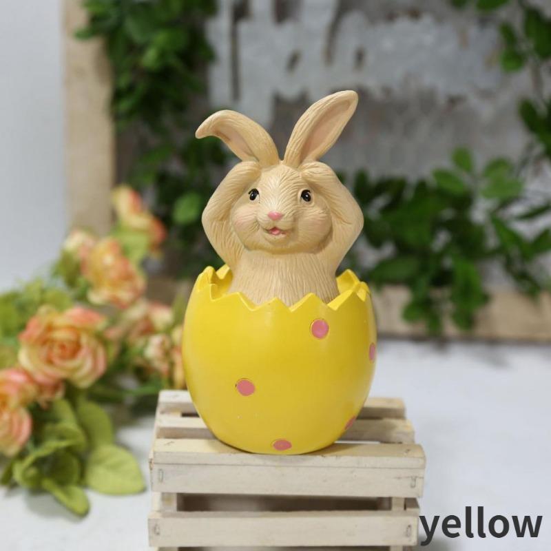 Easter Rabbit Statue Rabbit Sculpture European Home Resin Colorful Desktop Decoration Home Easter Decoration