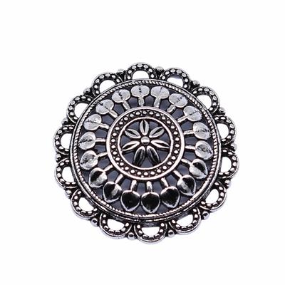 5Pieces Round Hollow Flower Charms Jewelry Making Supplies Antique Silver Color Brand: WYISYWG 27x27mm