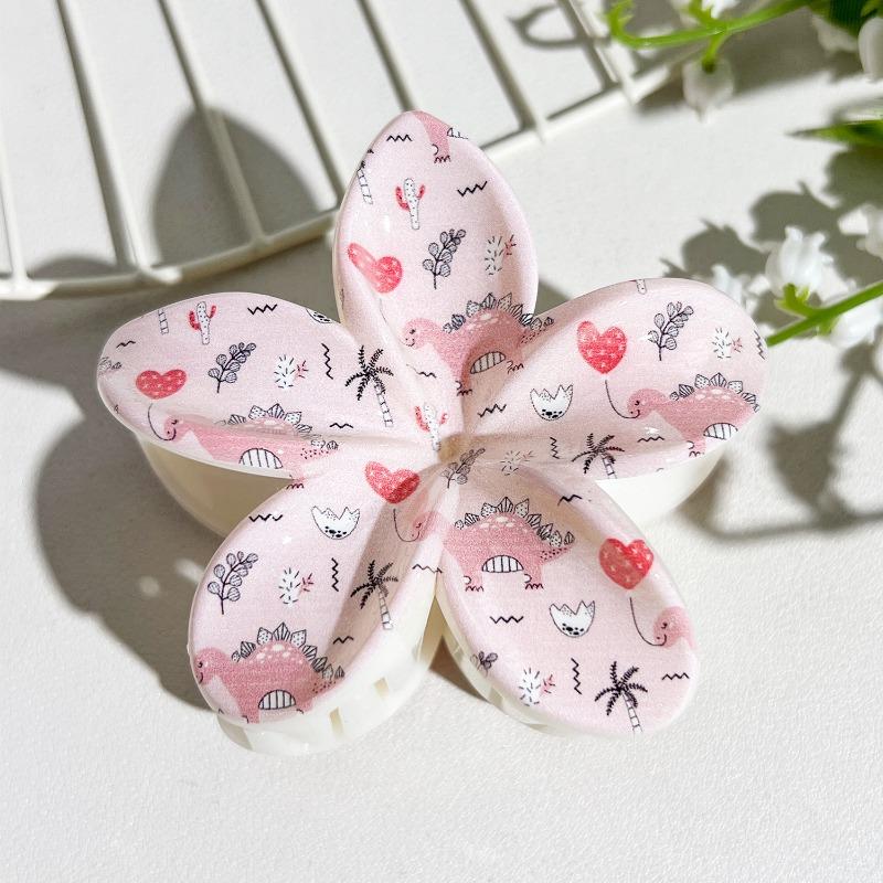 Printed Clips, Egg Flower Fresh and Light Hair Clips Back of The Head Updo Shark Clips