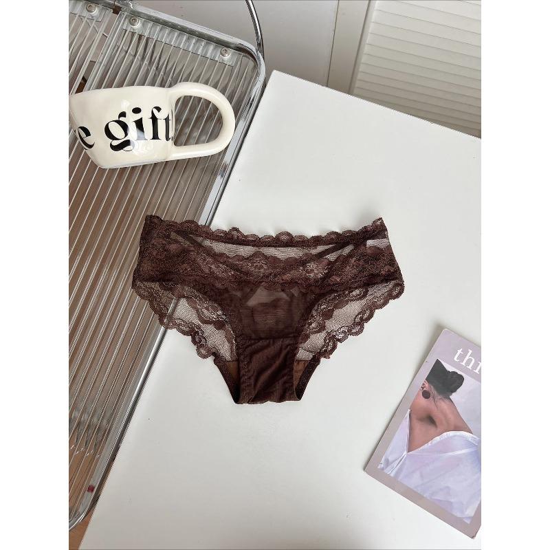 Lady Summer Pure Desire Sexy Lace Cross Thin Band Hollow Beautiful Buttock Triangle Briefs
