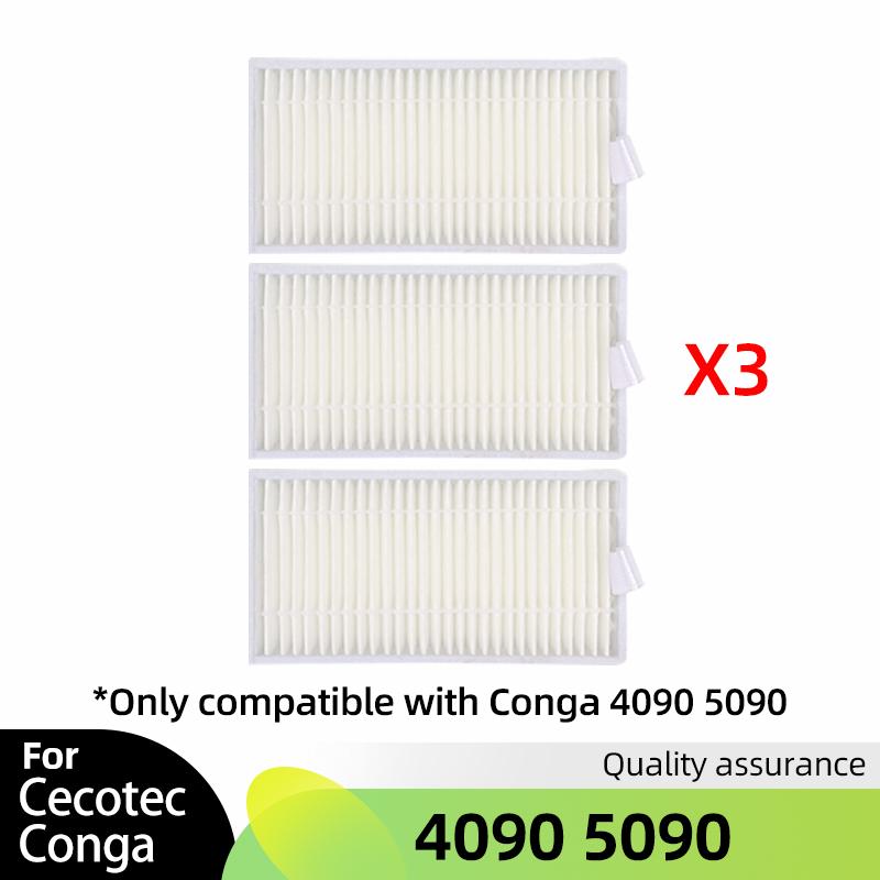 For Cecotec Conga 4090 4490 4690 5090 5490 6090 Robot Vacuum Cleaner Parts Roller Main Side Brush Hepa Filter Mop Rag Accessory