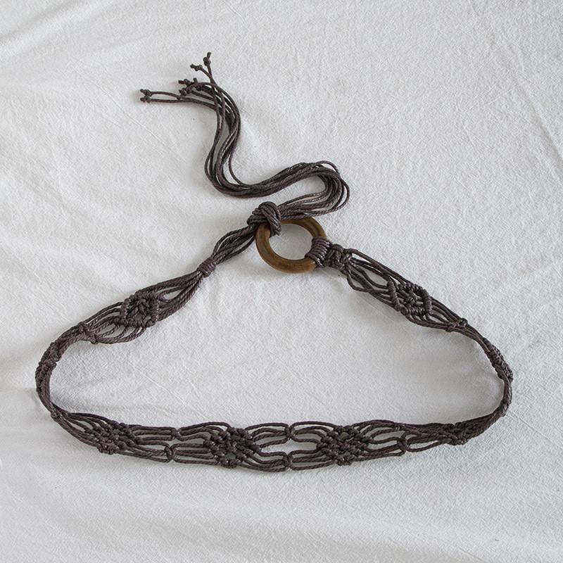 Korea Style Woven Waist Rope With Chinese Knot For Womens Dresses And Fashion Outfits