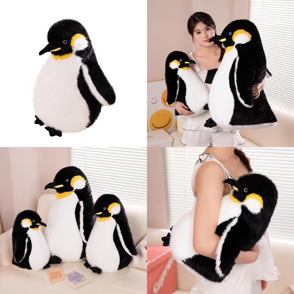 Soft Penguin Plush Toy With Pp Cotton Fill Short Fur Stuffed Animal For Girls