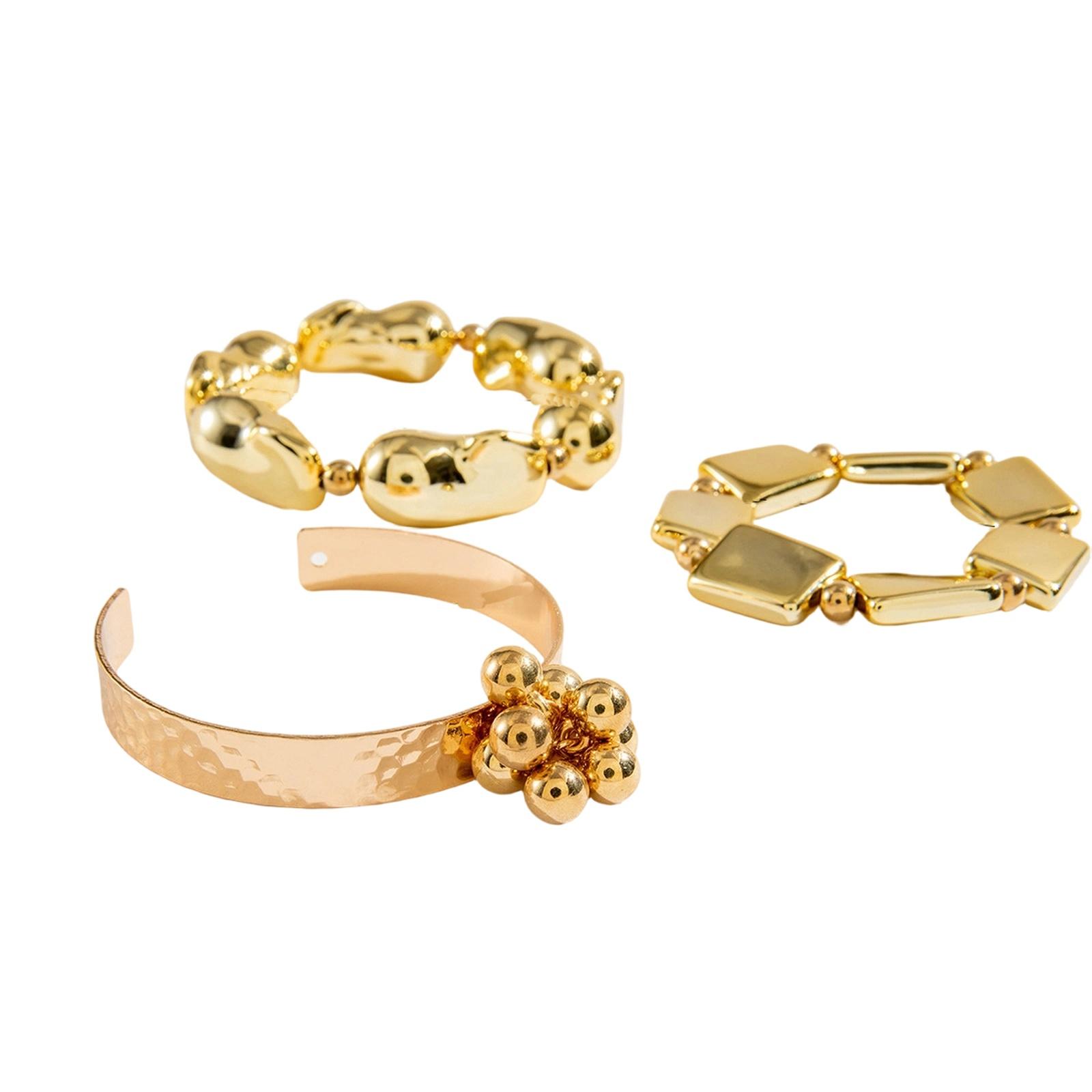 

Multi-Layer Geometric Open Cuff Bracelet Set for Women Fashion Jewelry one size