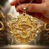 Traditional Chinese Style Gold Pendant 3D Embossed Matte Finish Auspicious Designs For Daily Wear Gifting Jewelry Collection