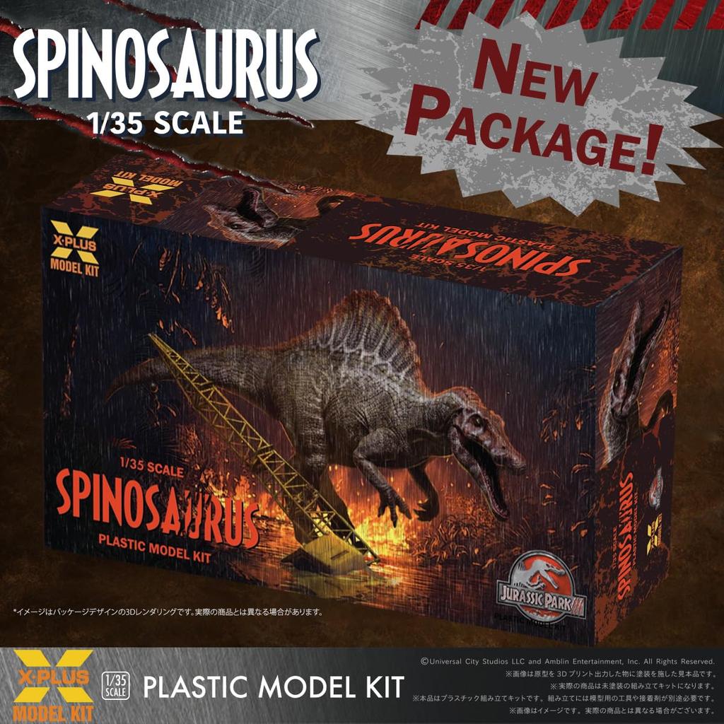 Jurassic Park III Spinosaurus-skala umalt plastmodellsett X-Plus 1/35