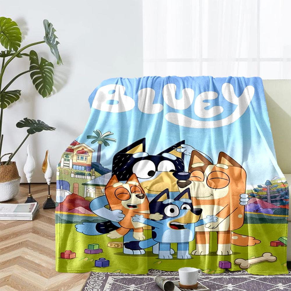 Manta Impresa con Tema de Bluey - Perfecta para Sofá, Cama, Viajes y Uso al Aire Libre | Lavable a Máquina, Acogedora y Duradera.