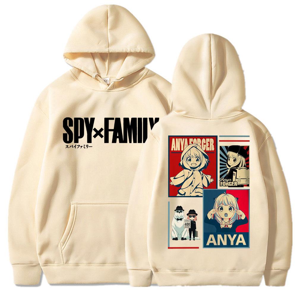 Japan Anime Spy X Family Anya Forger Hoodie Herren Damen Kawaii Manga Ästhetisch Sweatshirt Fleece Oversized Herbst Lässig Sportbekleidung