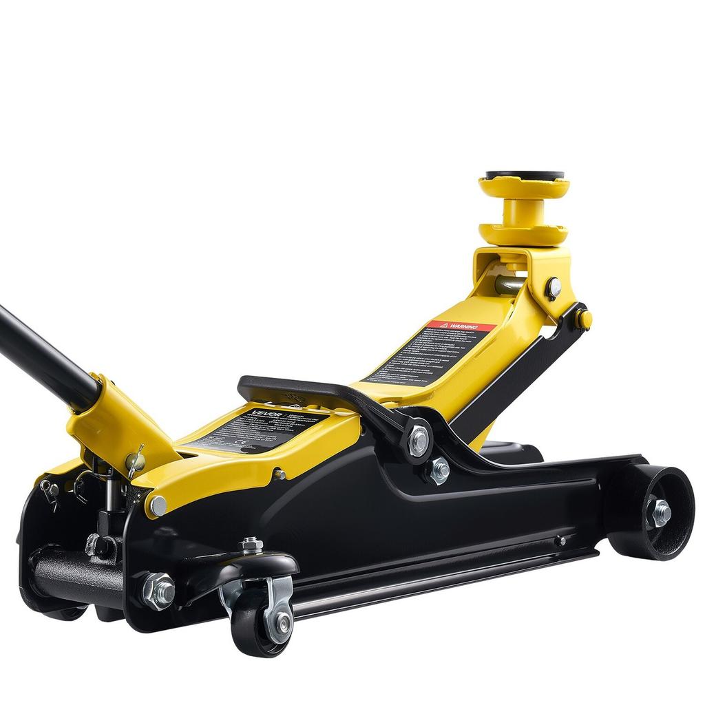 Low Profile Floor Jack, 2.5 Ton Capacity, Steel Racing Floor Jack with Single Piston Quick Lift Pump & Raised Saddle, Hydraulic Trolley Car Lift for