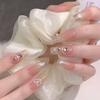 New Pearl Love Nail Art Sticker Three-dimensional Relief French Crystal Diamond Love Heart Sticker Nail Decal Back Pad for Daily Use