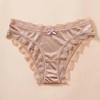 Lace Splicing Skin-Friendly Women's Ice Silk Briefs with Bow
