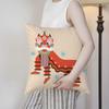 Oriental Festive Lion Print Cushion Cover Silky Elegant Comfort Sofa Bed Invisible Zipper Beach Pillowcase