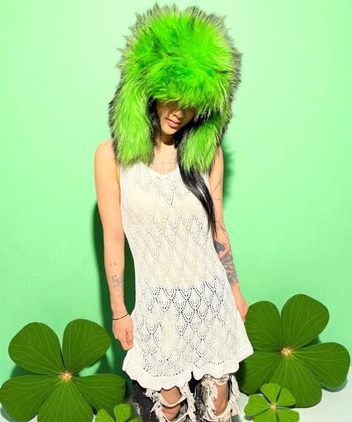 Bonseullipi Crochet Knit Dress (Ivory)