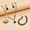 Bright Diamond Zircon Water Drop Necklace Earrings Wedding Jewelry, Shooting Jewelry Set