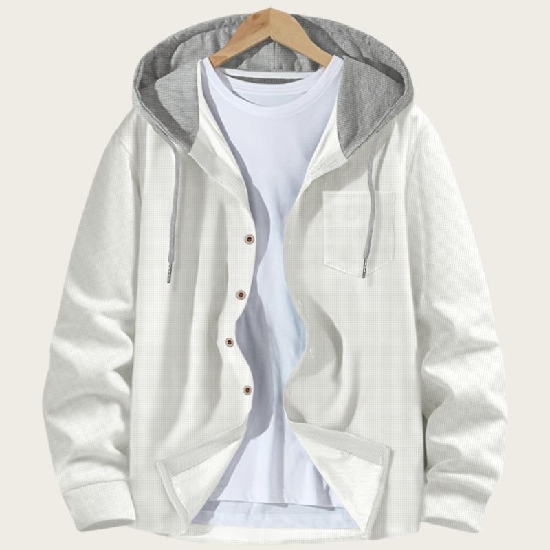 

Мужская повседневная куртка на осень и зиму, вафельный худи с капюшоном S