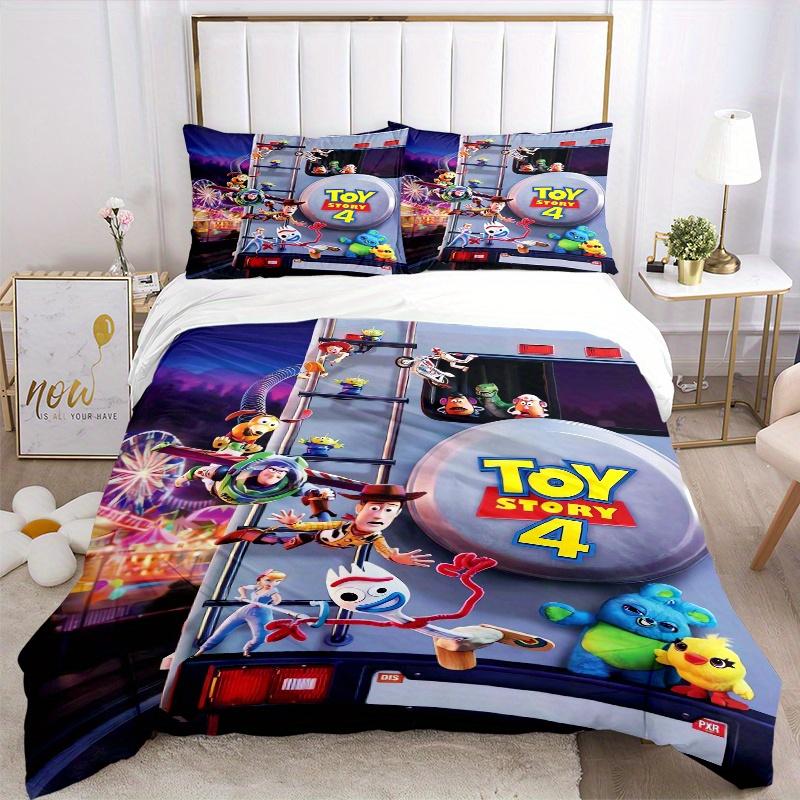 3pcs Toy Story 4 Movie Design Bedding Set Includes Quilt Cover and Pillowcases, Suitable for All Seasons D077
