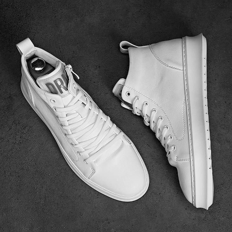 Fashion High Quality Winter Boots Men Fashion  Casual Leather Platform Footwear Classics Outdoor Antiskid Work Casual Comfy Walking Shoe