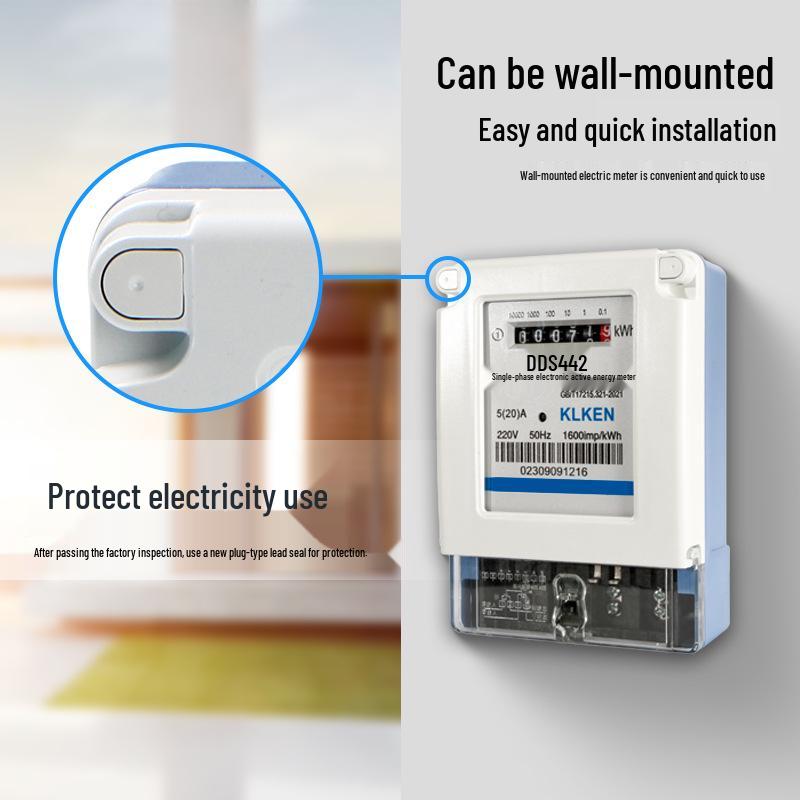 Digital 220V Single-Phase Electric Meter for Household & Rental Rooms – High-Precision Sub-Meter for Air Conditioning & Fire Detection