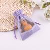 10pcs Window Linen Bundle Pocket Mesh Splicing Bag Cosmetic Organizer Storage Bag Jewelry Drawstring Storage Bag