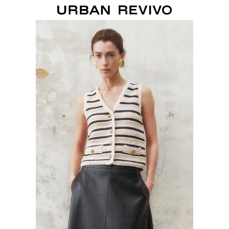 

UR Women s Colorblock Stripe Knit Sleeveless Cardigan S