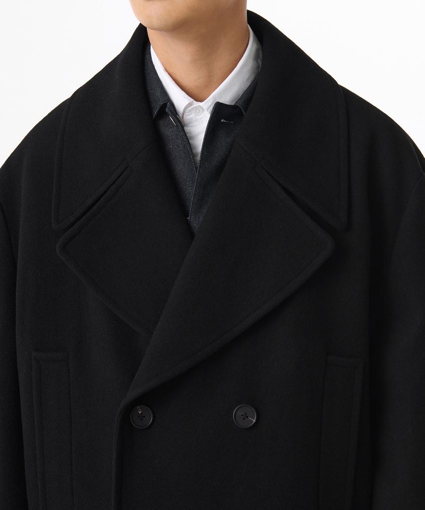 Musinsa Standard Wool Blend Extra Oversized Peacoat [Black]