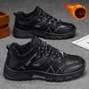 Winter Outdoor Men's Waterproof Anti-slip Wear-resistant Hiking Shoes Warm Fleece-lined Travel Sports Shoes