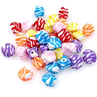 10 peças elegantes listrados doces twister contas pingente acessórios colar pulseira jóias fazendo diy materiais artesanais