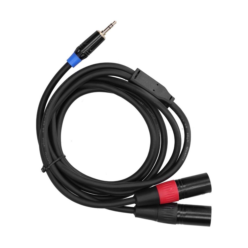 Gold Plating Audio Converter Cable 3.5mm Stereo Male Male To Dual XLR Connector CD Player