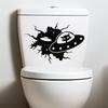 Lustige Toilettenaufkleber, schwarz-weiß, für Badezimmer, Sitz, Tank, Wand, wasserdichtes Vinyl