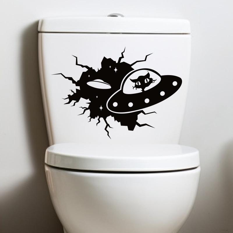 Lustige Toilettenaufkleber, schwarz-weiß, für Badezimmer, Sitz, Tank, Wand, wasserdichtes Vinyl