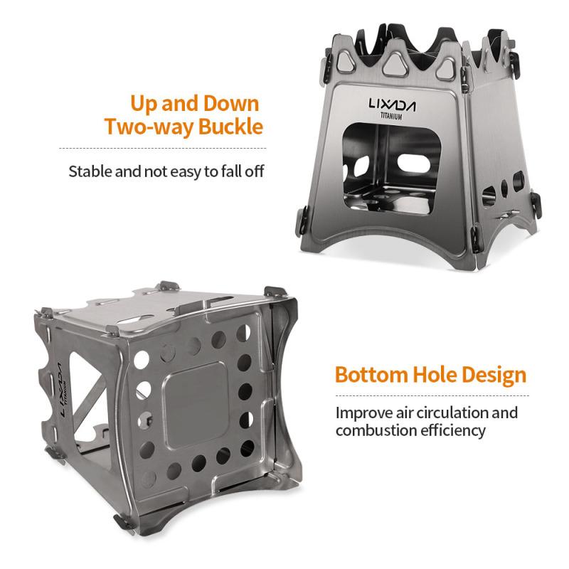 Compact Folding Stainless Steel Wood Stove Outdoor Cooking Picnic Camping Stove Portable Wood Furnace Burner outdoor stove