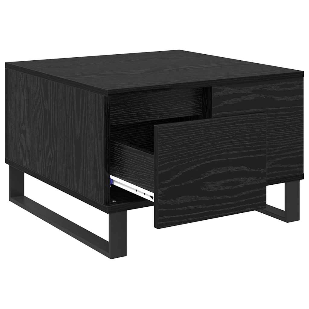 Coffee Table Black Oak Look 55 X 55 X 36.5 Cm Engineered Wood