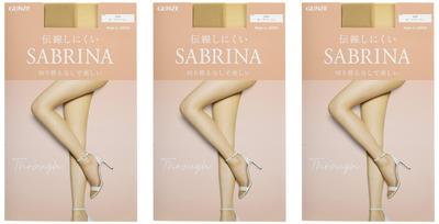 Gunze Sabrina Stockings Nude Sizes Seamless Fit (3-Pair Set), SB515, Women's, Beige, L-LL, Beautiful, Run-Resistant,