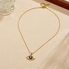 Gold Plated Stainless Steel Evil Eye Enamel Pendant Necklace for Women