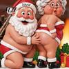 Hanging Wood Craft Decorations Wooden Christmas Tree Ornaments, Funny Santa Claus Pendant with Decorative Holiday Party Favors Rope for Home Decor and