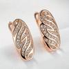 High-end Sparking Synthetic Zirconia Hoop Earrings Women's Exquisite Festival Wedding Golden Plated Jewelry Accessories