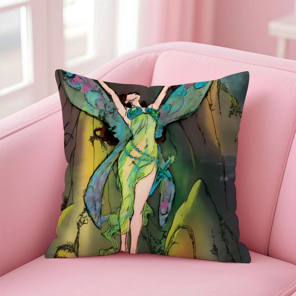 FFairies Cushion Cover Pillowcase Short Plush Invisible zipper Room Sofa Cushion Cover