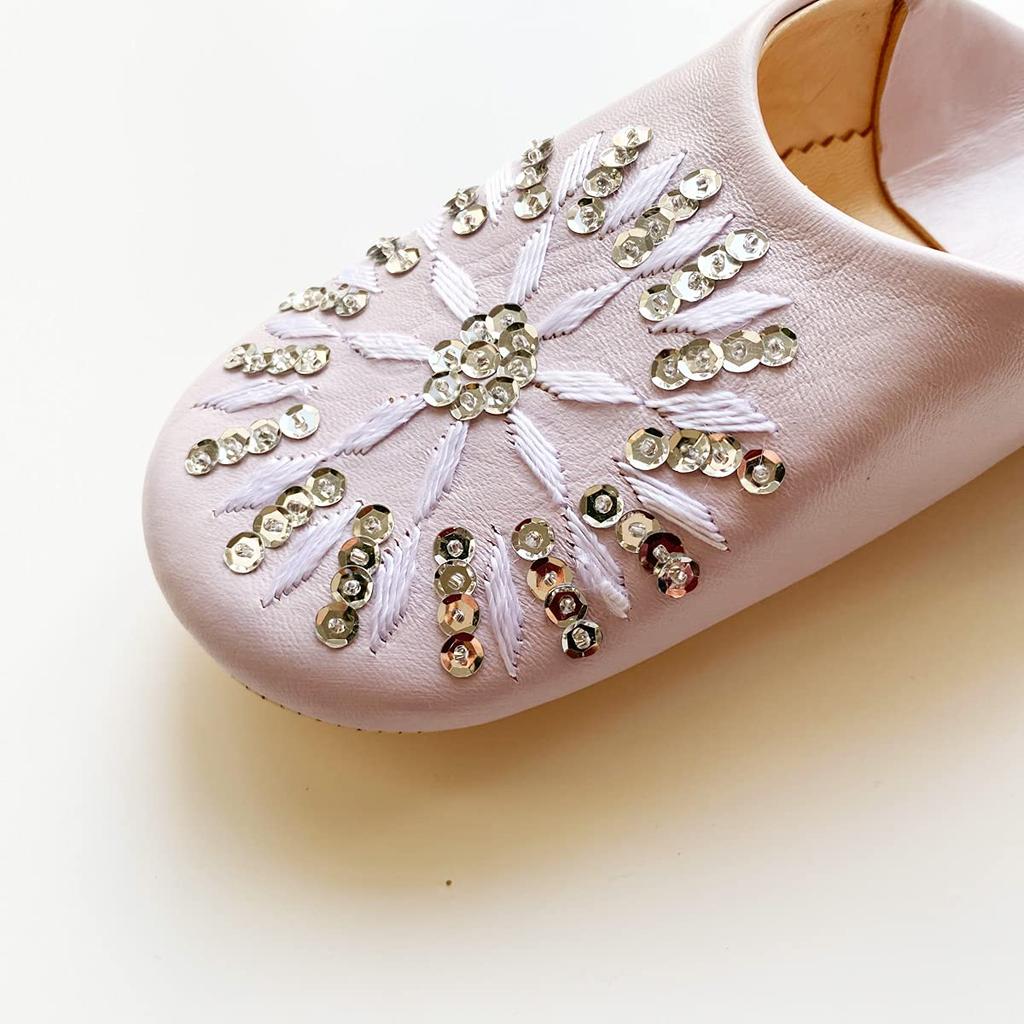 Sequined Babouche Bags Lila LL [dear Morocco] // // (26 Cm)