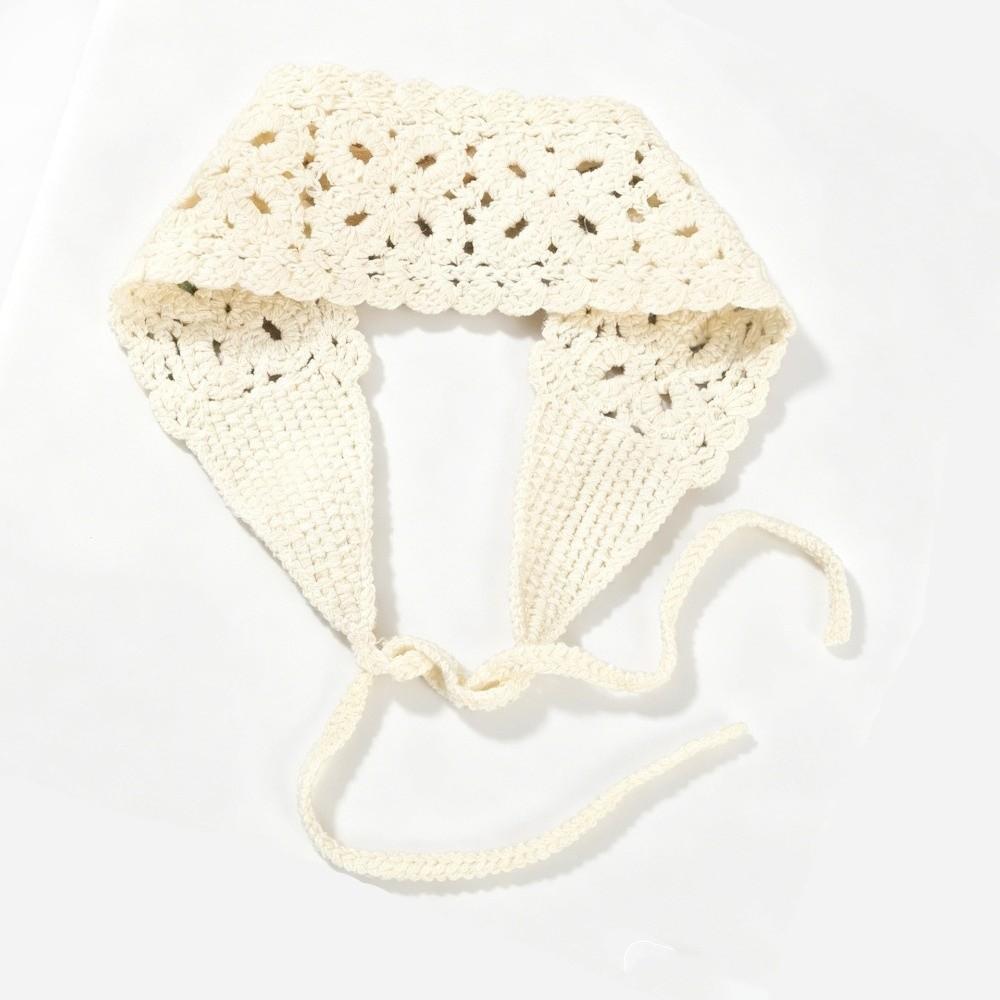 Fascia per capelli fatta a mano Fazzoletto da testa floreale Fascia per capelli a maglia retrò