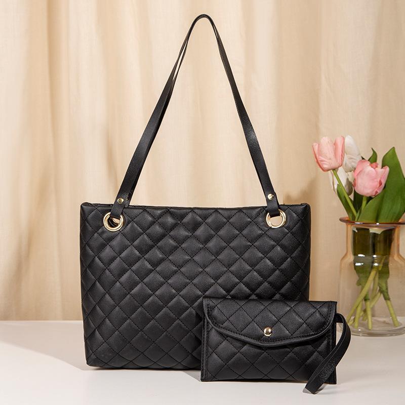 Tote Bag Tweedelig Mode Dames Tas Casual Wit Dames Schoudertas zwart