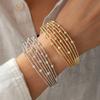 Metallic Round Beaded Multi-layer Open Bracelet Personalized Fashion Temperament Jewelry