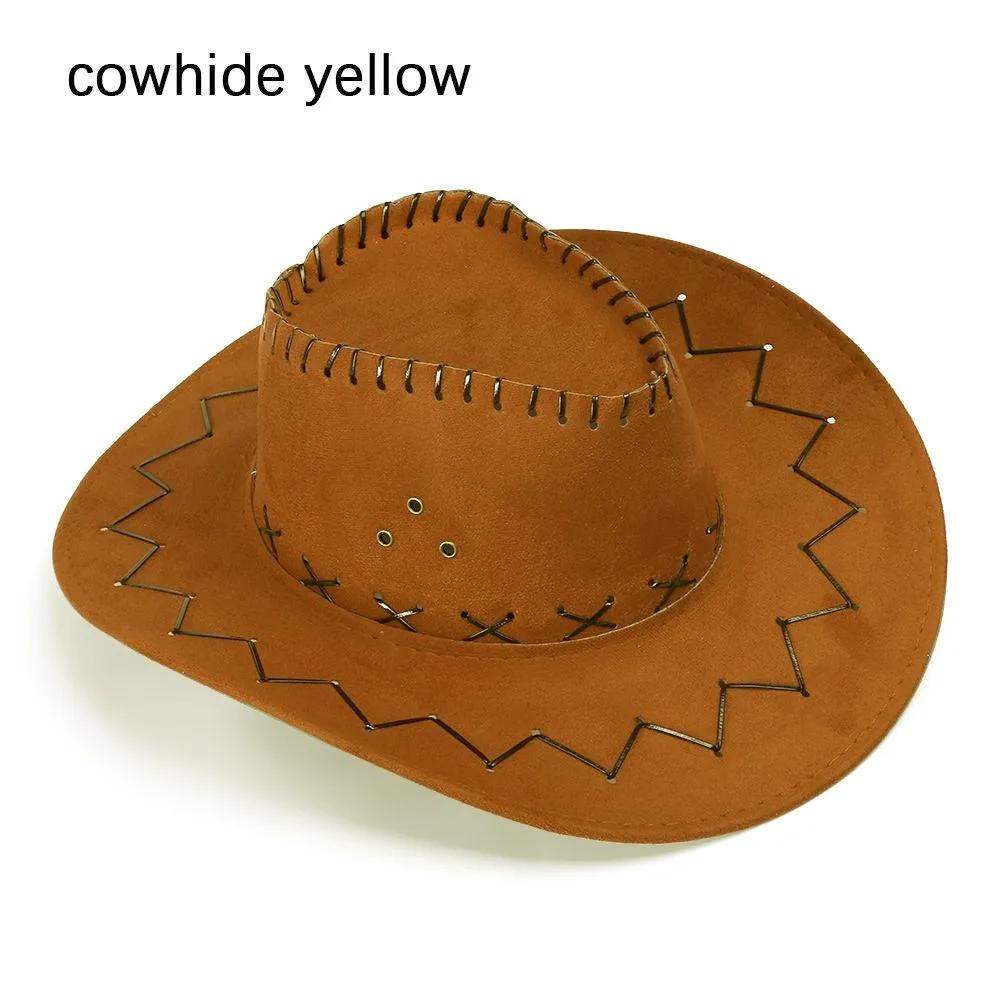 Brown Red Felt Cowboy Hat Western Cowgirl Cap Fancy Dress Costume Child Outfit for Party Role for Play Cosplay Holiday