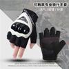 Hard Shell Half-Finger Gloves, Anti-Fall Anti-Slip Motorcycle Off-Road Racing Knight Protective Gloves